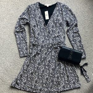 LOFT Animal Print Wrap Dress